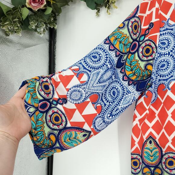 West Kei Floral and Medallion Print Tunic Top Size XL - Picture 7 of 10